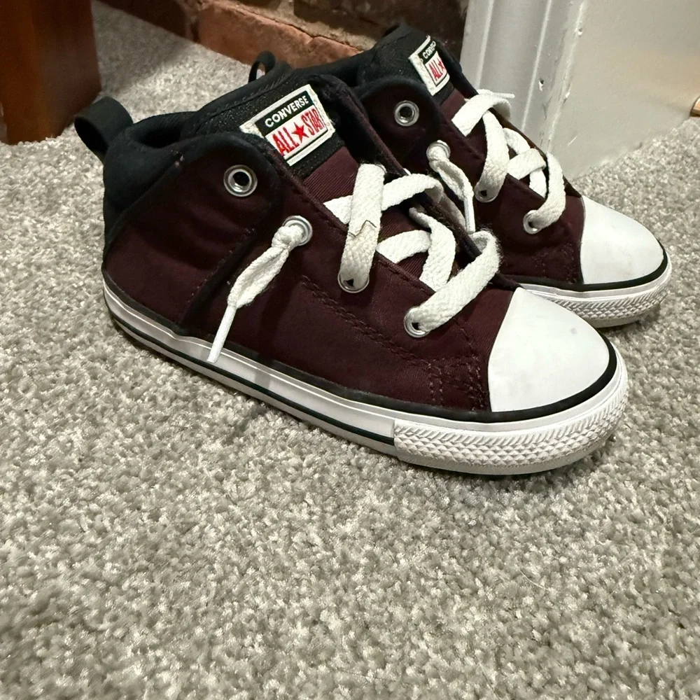 Converse Kids' Burgundy and‎ White Sneakers